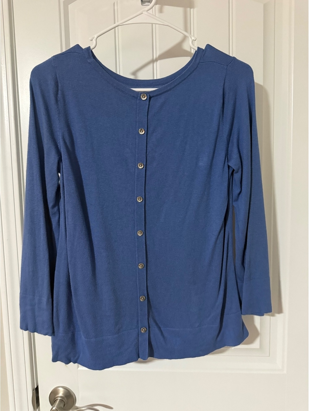 Talbots reversible Blue Button-Up Cardigan Sweater SP